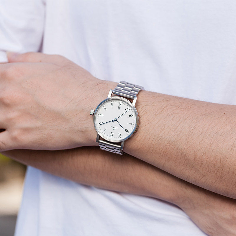 德国进口LACO朗坤包豪斯自动机械表简约商务休闲男士腕表钢带