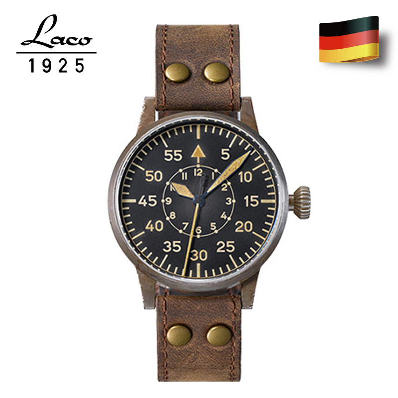 【做旧复刻版限量飞行员表】laco朗坤德国进口男士机械手表861932