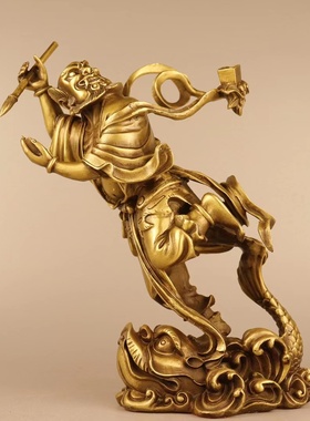 纯铜文昌帝君神像摆件文昌星魁星点斗文曲星君供奉书房桌面摆放