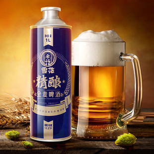 雪花啤酒全麦精酿1L*6罐11.5度送礼整箱装