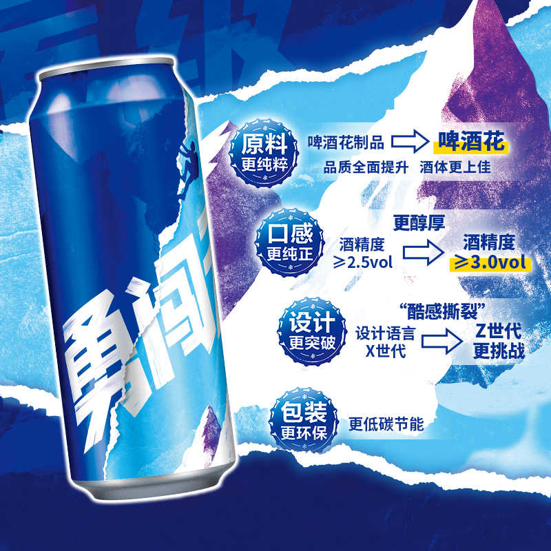 雪花啤酒勇闯天涯500ml*12听麦汁浓度8度罐装整箱批发官方旗舰店-图0