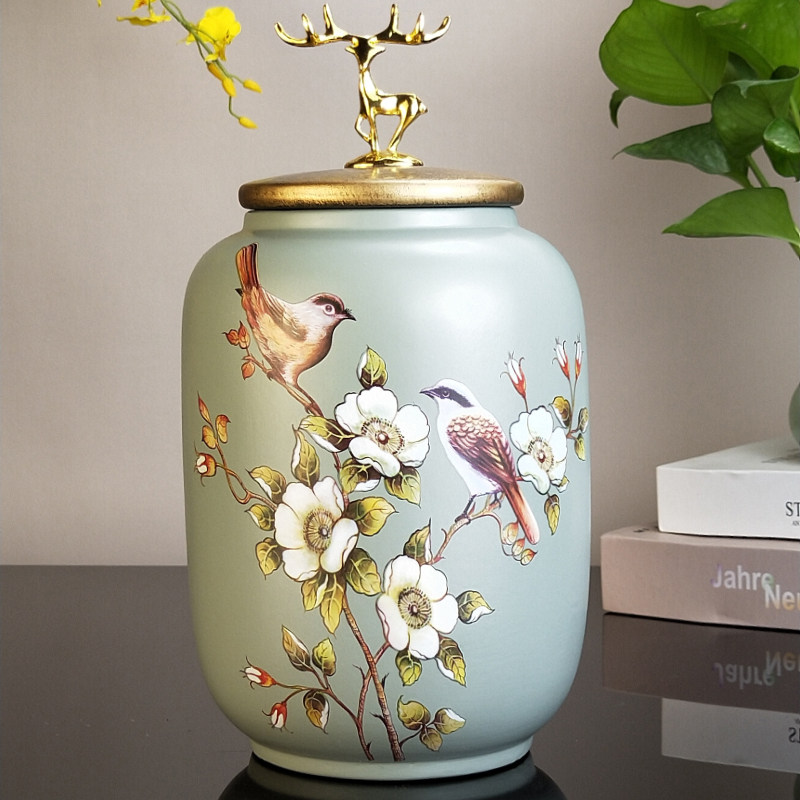 陶瓷摆件客厅酒柜欧式装饰品收纳糖果罐ins茶叶罐家用复古储物罐,淘宝优惠券,粉丝福利购,淘宝优惠卷