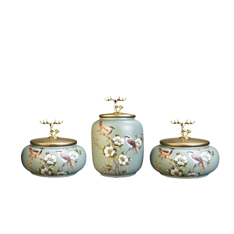 陶瓷摆件客厅酒柜欧式装饰品收纳糖果罐ins茶叶罐家用复古储物罐,淘宝优惠券,粉丝福利购,淘宝优惠卷