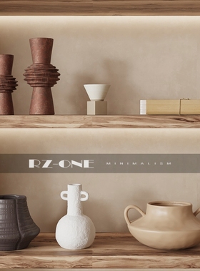 中古侘寂风开放格酒柜装饰摆件