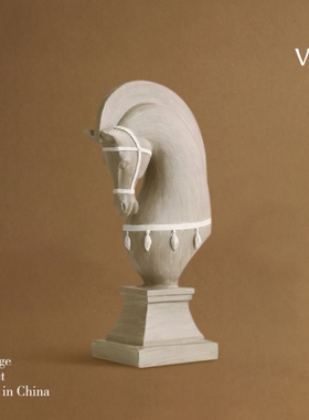 美式轻奢木马雕塑中古艺术摆设