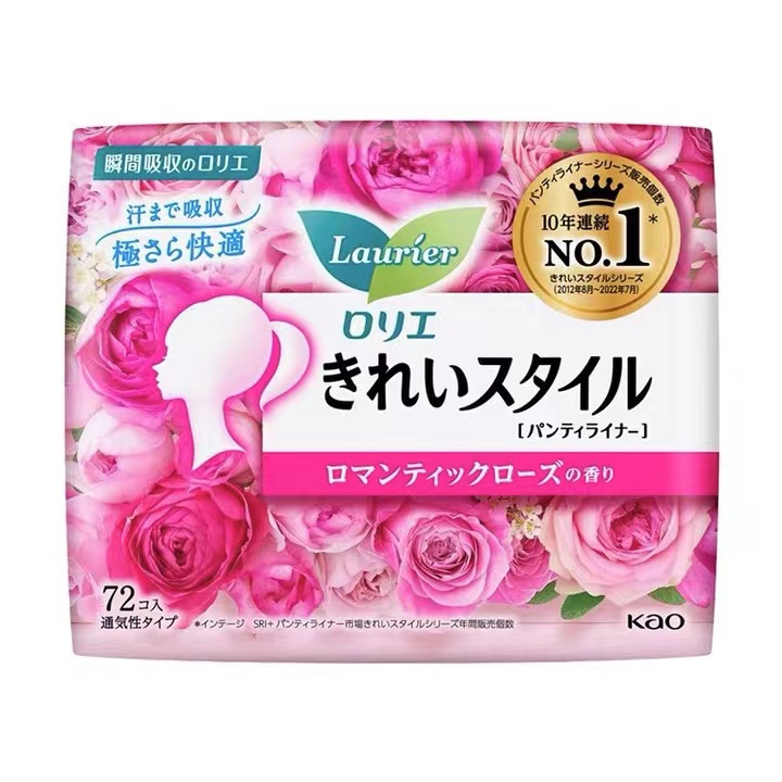 日本花王棉柔亲肤透气舒适迷你卫生护垫卫生巾72枚玫瑰花香抑菌 - 图3