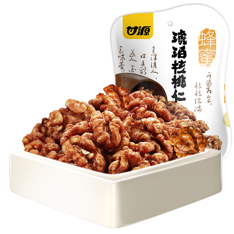 甘源-蜂蜜味琥珀核桃仁450g 坚果去壳补充熟制坚果零食独立小包 - 图3