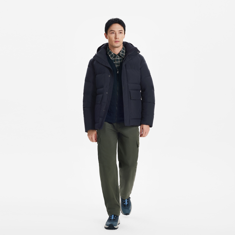 AIGLE艾高秋冬GTX-WS防风防雨透汽加厚保暖白鹅绒羽绒服外套男