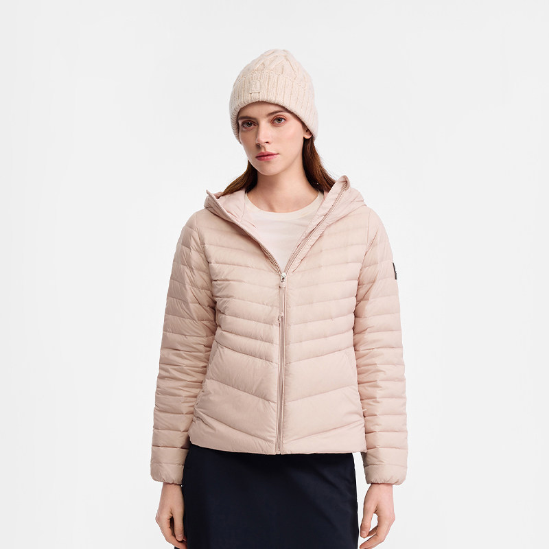 AIGLE艾高鹅绒羽绒服女士防风羽绒衣户外轻量连帽保暖冬季外套