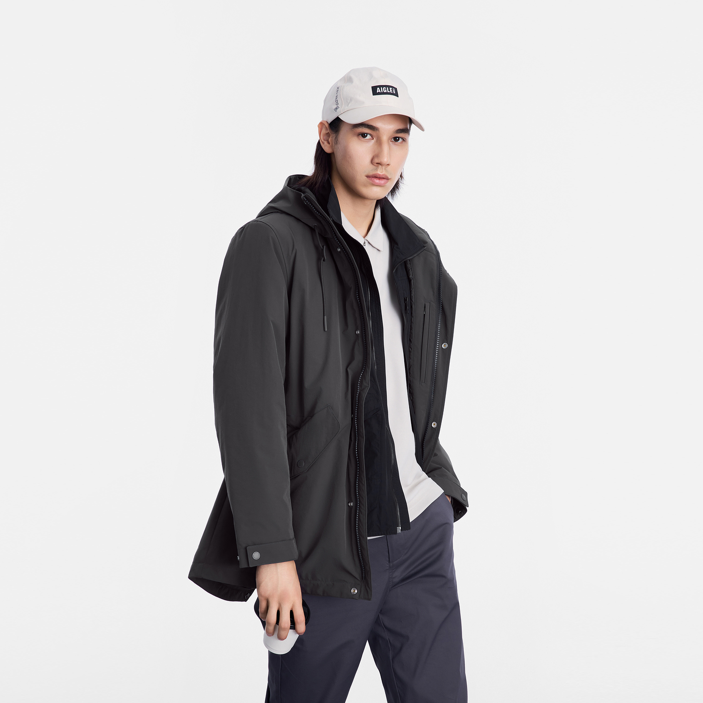 AIGLE艾高男士棉服外套法式户外保暖棉衣防泼水上衣25年冬季新品 - 图1