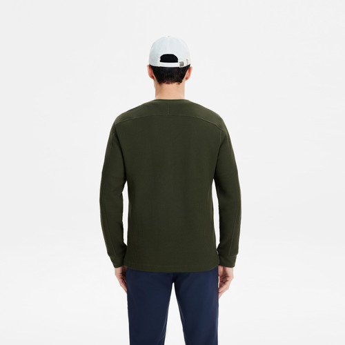 AIGLE艾高夏秋季新款简约圆领男士户外运动休闲长袖T恤法式上衣 - 图2