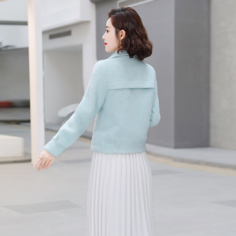 短款毛呢外套2020新款韩版秋冬季 晶彩格女装毛呢外套