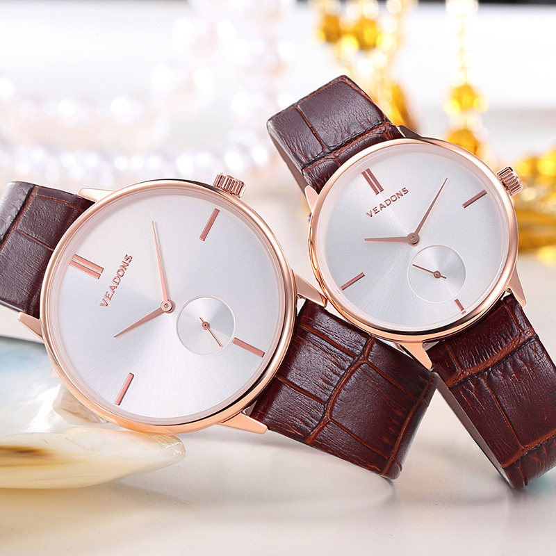 韩版潮流情侣防水时尚款皮带石英表 威顿手表国产腕表