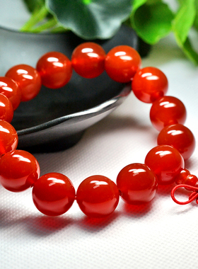 红色天然玛瑙手链女非宝石牛年