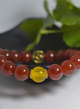 红黄色天然玛瑙玉髓女闺蜜水晶