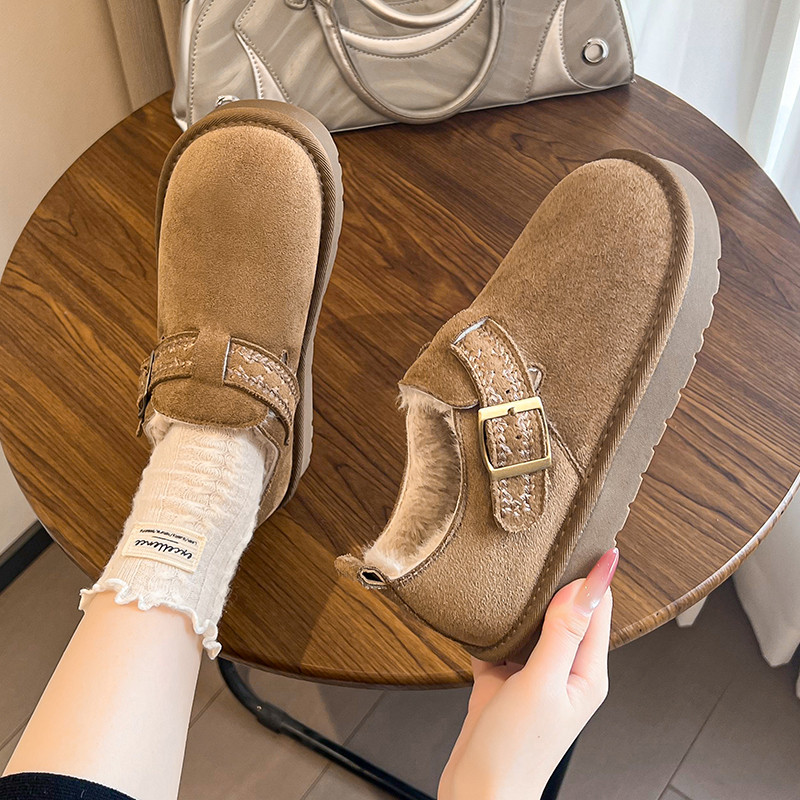 勃肯鞋女加绒2026冬季新款软底一脚蹬豆豆鞋平底舒适保暖毛毛棉鞋,淘宝优惠券,粉丝福利购,淘宝优惠卷