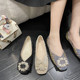 High-end single shoes, shallow French soft-soled beanie shoes