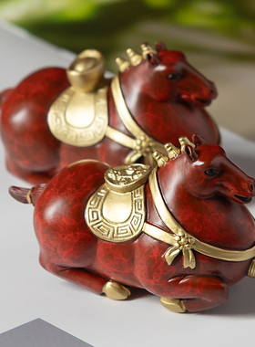 铜马摆件马上有钱新年吉祥物办公室桌面装饰马上赢工位解压小礼品