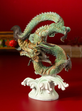 铜龙摆件青龙新年吉祥物龙行龘龘