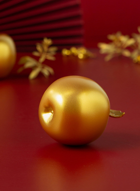 铜苹果摆件仿真平安果沙金工艺品