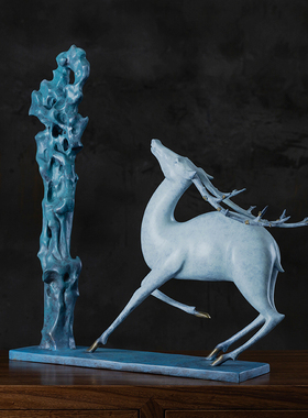 铜韵堂福运电视柜中式风吉祥鹿