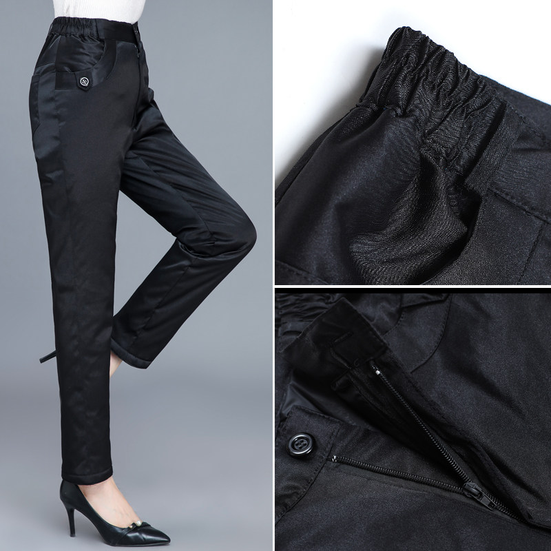 羽绒裤女外穿高腰加厚白鸭绒女士保暖修身显瘦中老年加绒棉裤冬季,淘宝优惠券,粉丝福利购,淘宝优惠卷