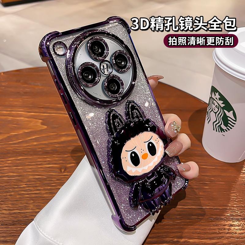 镜子带支架适用oppofindx9手机壳新款findx8ultra拉布布findx7镜头全包x8pro气囊防摔x8s+高级感硅胶套可爱女 - 图0