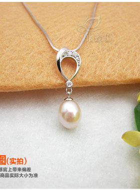 短款韩版时尚风银饰品淡水珍珠