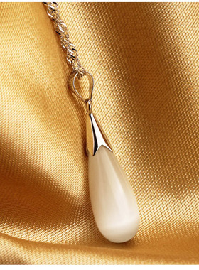 银饰猫眼短款韩版水滴吊坠首送