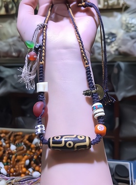 藏传虎牙天珠项链手工国风天然