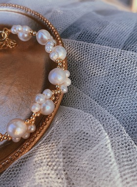 小红书同款猫爪珍珠原创14k包金