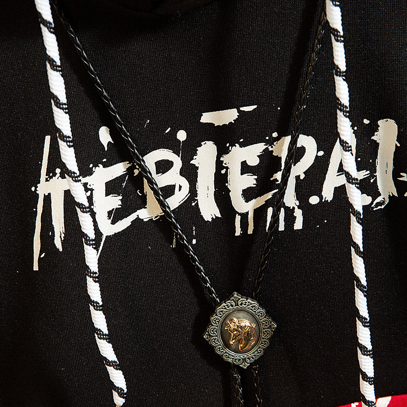 男潮嘻哈宽松连帽春季新款拼接卫衣 绅途男装T恤