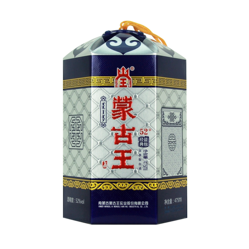 6瓶装蒙古王52度经典蓝包蓝色故乡整箱475ml*6浓香型草原白酒特产 - 图0