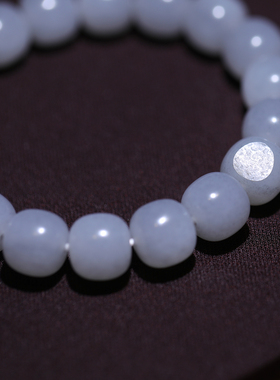 【姑苏润石堂】在售40克天然新疆和田玉籽料淡墨青花老型珠手串