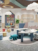 Sales Department Office of children table and chairs bookstore reading area Artisanal Painting Table Study Table Creativity Little Stools Furniture Custom