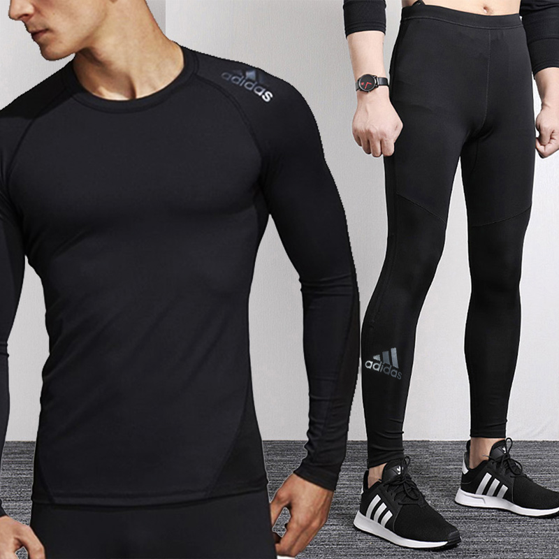 Adidas Fitness Suit Men's Set 2020 New Training Tight Quick Dried Fitness Running Sweatwear