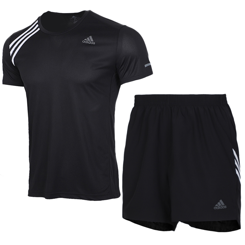 Adidas Official Website Men's Set 2020 Summer New Casual Short Sleeve Breathable Shorts Sportswear