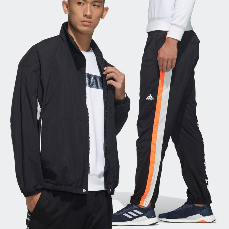 Adidas Official Website Men's Set 2020 Summer New Woven Jacket Casual Wear Athletic Pants