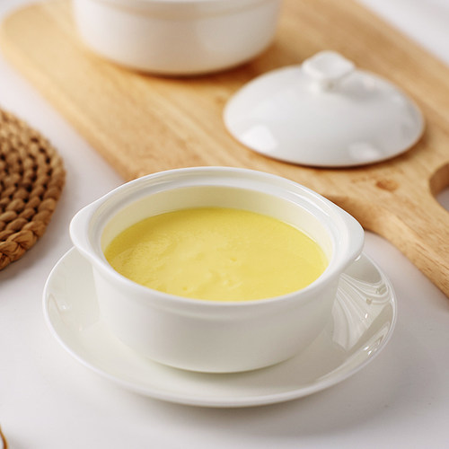 景德镇家用隔水双耳蒸蛋碗小炖盅陶瓷甜品碗骨瓷鱼翅炖汤燕窝盅罐 - 图0