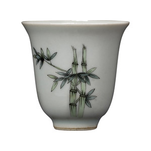 钟家窑手绘主人杯茶杯陶瓷小号品茗功夫茶具单杯仿古青釉梅兰竹菊