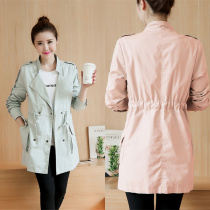 Pregnant woman Wind clothes Spring and autumn clothes in long version jacket thin Korean version 2017 new fall loose large size code blouse damp lady