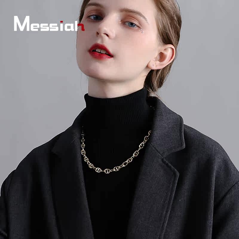 时尚夸张大金链子2020新款女锁骨链 米赛亚项链