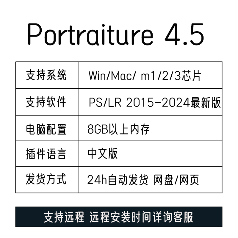 PsLr一键磨皮插件Portraiture4.5影楼人像批量修图滤镜WinMac2024 - 图0