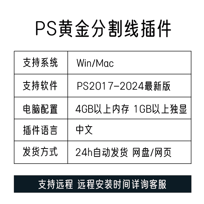 Ps插件黄金分割线插件一键生成黄金比例辅助参考线支持WinMac2024 - 图0