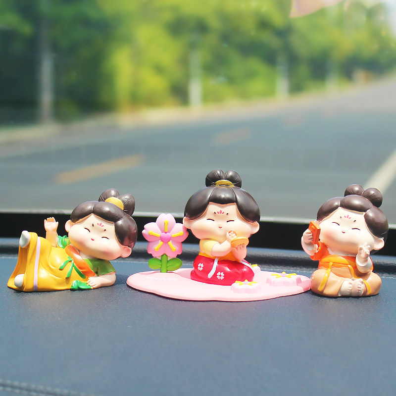 唐仕女摆件车载古风娃娃汽车装饰品西安洛阳文创纪念品车内饰品女