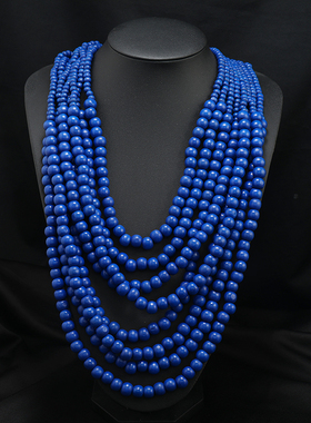 欧美波西米亚木珠多层夸张项链