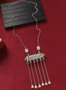 中式民族风苗银复古项链长款配饰