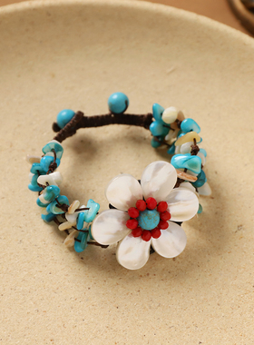 波西米亚民族风贝壳手链度假配饰