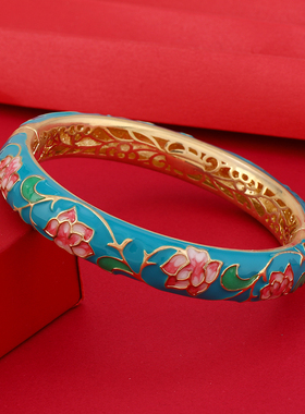 北京传统铜胎景泰蓝手镯女