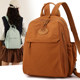 Solid color backpack for women's daily commuting large capacity lightweight crossbody chest bag women's multi-compartment dual-use small backpack
